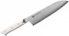 Mcusta Zanmai Classic Damascus Corian Nóż Santoku - Ostrze ze stali VG-10, ergonomiczna rękojeść z corianu, do krojenia warzyw, mięsa i ryb - 18 cm - Mcusta Zanmai